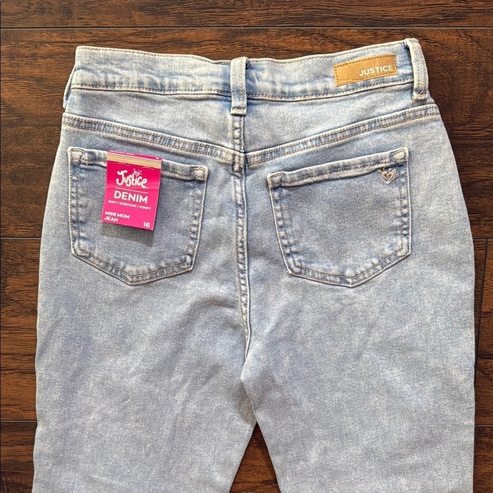 NWT Justice Denim mini mom Jean size 16 (RF10) - Picture 5 of 8
